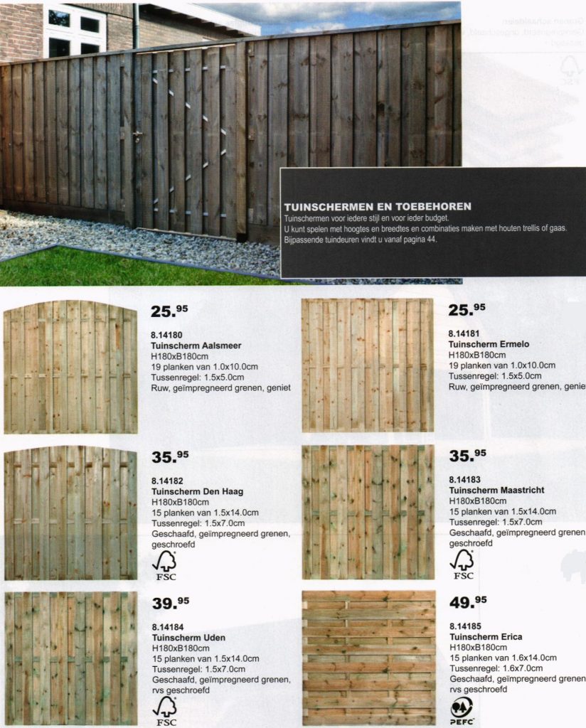 Tuinschermen en schutting Zeewolde Reesink Hoveniers